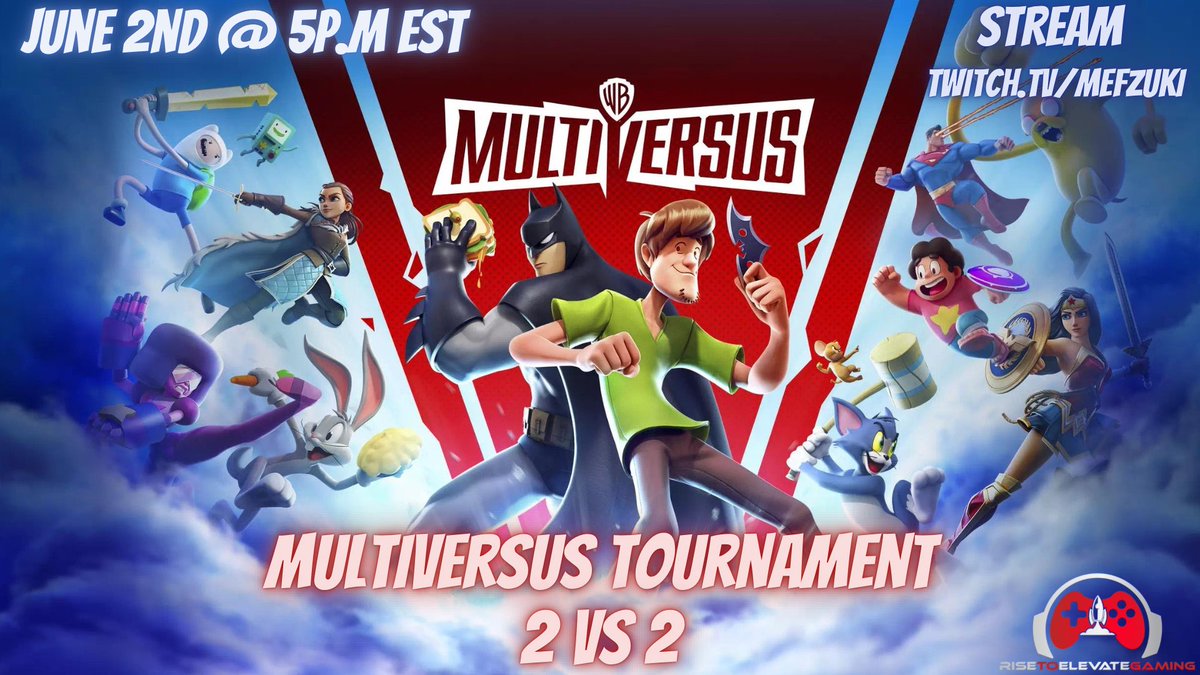Rise To Elevate Gaming Presents Toon Titans Tournament #1 Multiversus Tournament Sign Up - start.gg/tournament/too… #risetoelevategaming #multiversus #fgc #tournament