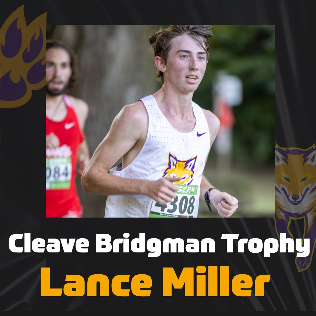 KnoxPrairieFire's tweet image. Cleave Bridgman Trophy

Awarded to the student-athlete participating on a men's team selected as the "outstanding performer in an individual sport" in a given year.

Lance Miller, track and field