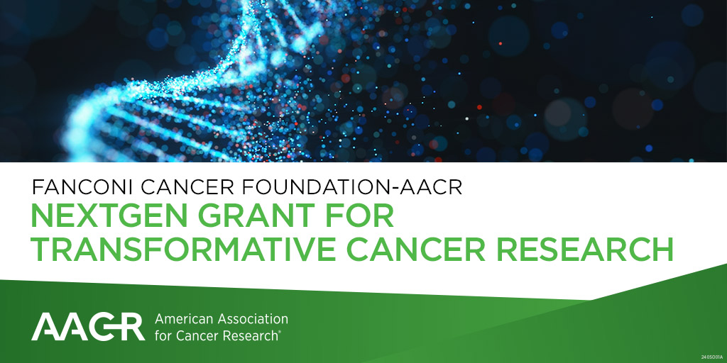 The Fanconi Cancer Foundation-AACR NextGen Grant for Transformative Cancer Research is a three-year, $450,000 grant that supports early-career investigators conducting creative, paradigm-shifting Fanconi anemia-associated cancer research. Apply by July 9: bit.ly/3R1Cfb2
