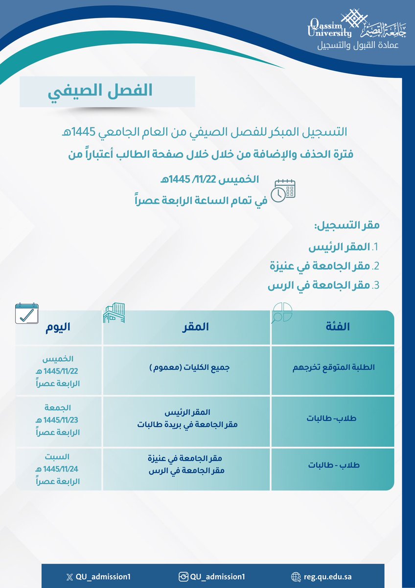 عمادة القبول والتسجيل tweet media
