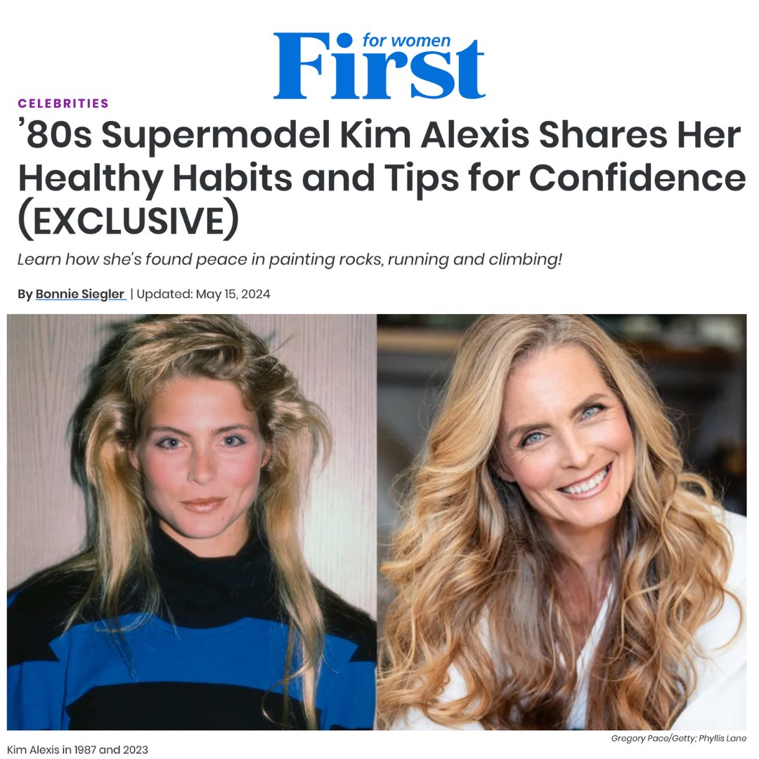 I just did an exclusive interview with First for Women! 🎉 Discover more about my journey to staying happy and healthy, and learn how I balance it all at 63! 

firstforwomen.com/posts/celebrit…

 #HealthyLiving #Confidence #OutdoorLife #FirstForWomen #KimAlexis #AgingGracefully