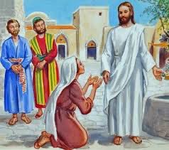 Mc 10,32-45:
 
 «Jesús replicó: -No sabéis lo que pedís, ¿sois capaces de beber el cáliz que yo he de beber…  Porque el Hijo del Hombre no ha venido para que le sirvan, sino para servir y dar su vida en rescate por todos».