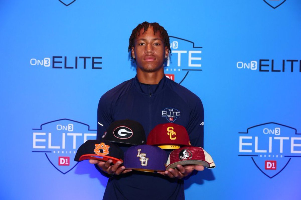 UPDATE: Class of 2025 four-star WR CJ Wiley from Milton High School in Alpharetta, Georgia has five schools in the mix for him: Florida State, Auburn, Georgia, LSU, and USC. For reference, Wiley is visiting Florida State on the massive June 21st visit. 👀🍿 #GoNoles #Tribe25