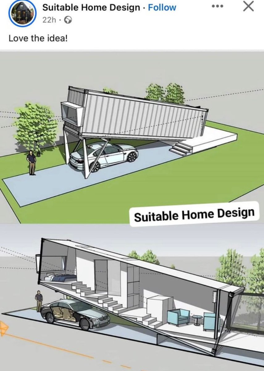 IsaPiusBrax's tweet photo. @Earthbasedsoul imagine such houses in the solar punk world.
A repurposed container powered by solar panels, an electric car and a green compound!
#Dreaming
#SolarPunkUg https://t.co/Q6xzZzawkN