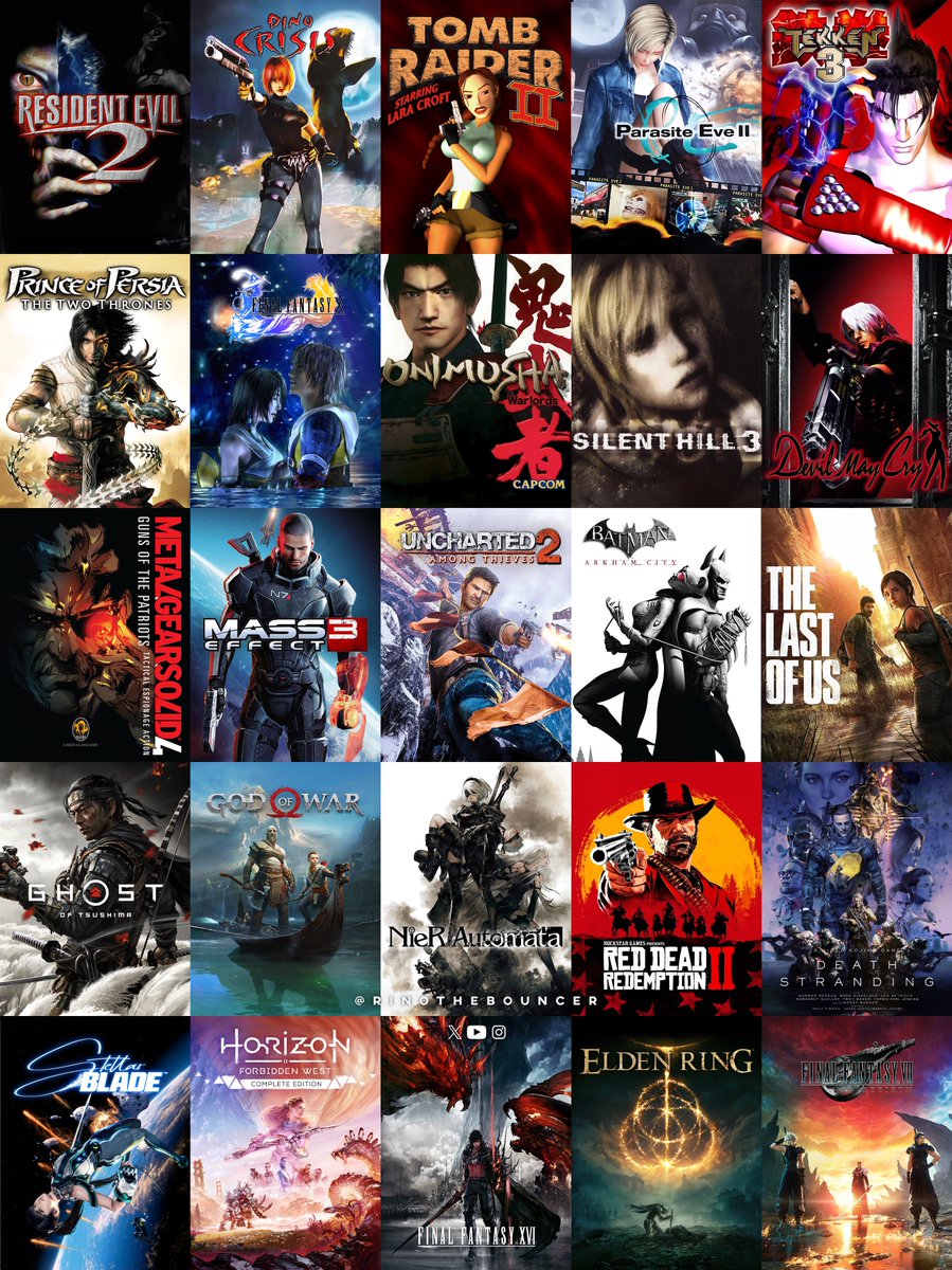 You can have only 5 games from the whole list. Which ones will you choose?🚀 Here are mine🎮 ✅Final Fantasy X ✅Mass Effect 3 ✅Metal Gear Solid 4 ✅Silent Hill 3 ✅Tomb Raider 2 Let’s go!😎 #PlayStation #Gaming