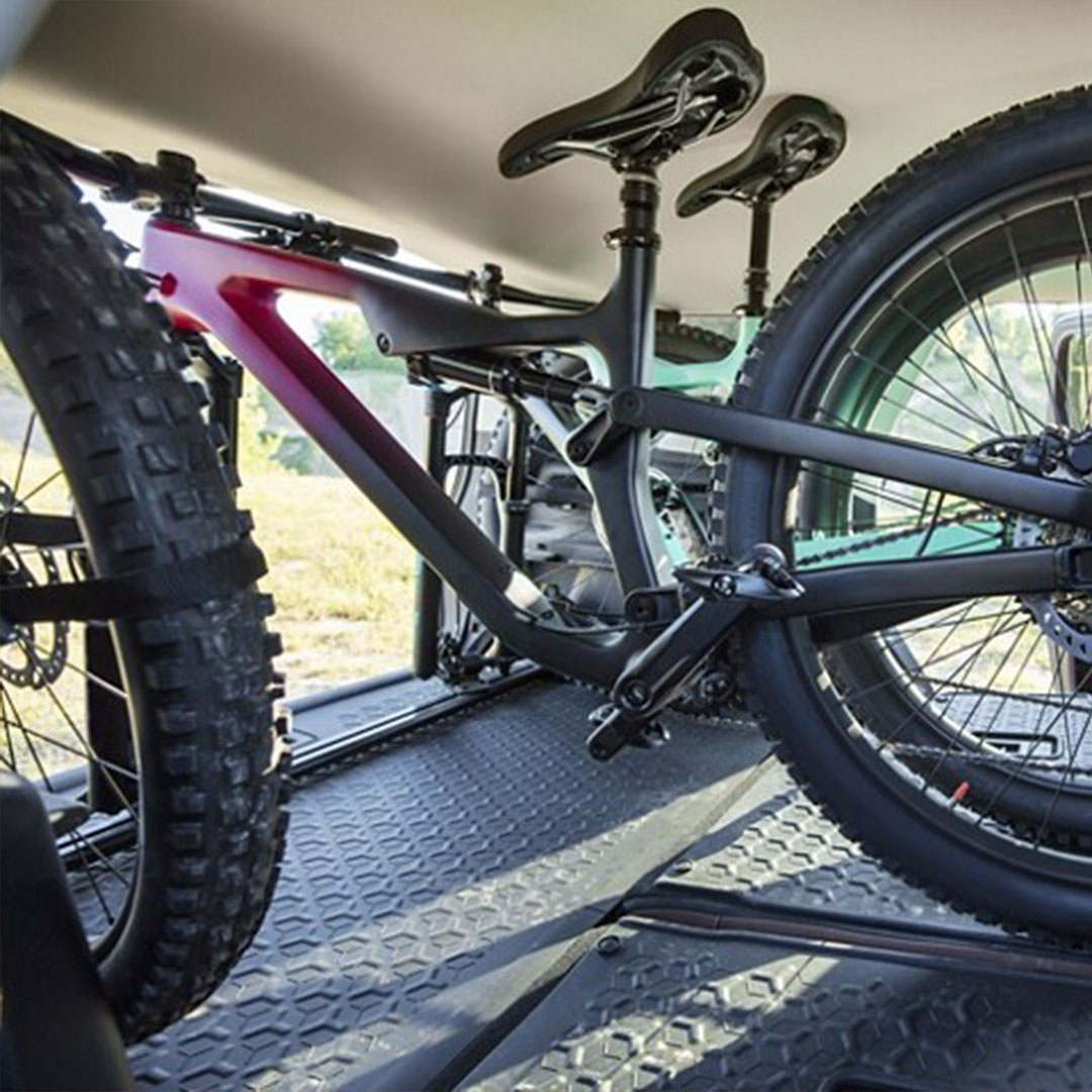 NormReevesFord's tweet photo. More height, more adventure. The #Ford Bronco Sport's Safari-Style Roof gives you enough cargo space for two bikes standing up! 🌿🚲🚲🌿                                              Find more room for your stuff ➜ https://t.co/bxbrTpgna9 https://t.co/wa8WxHy2I8