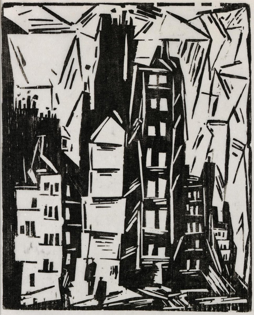 'Old Houses in Paris'. Lyonel Feininger. 1919.