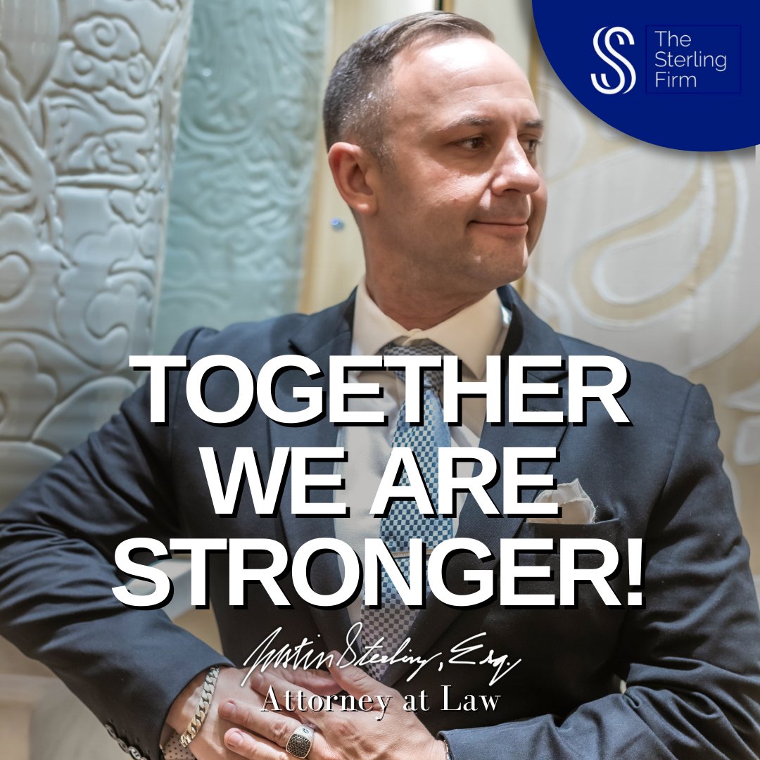 💪 #Positivity #Motivation #Team #Success #Strength 'Strength Together' is a principle on which we built The Sterling Firm! * 📲 +1(310)498-2750 TOLL FREE: (844) 4-GETLEGAL / (844) 443-8534 #lawyer