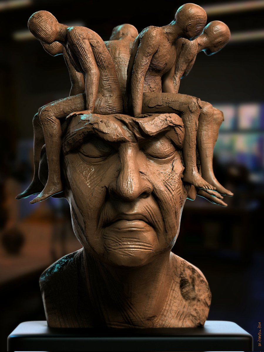 Thoughts Digital Sculpture 
My free time study works...       
Updated version                                                                                                                Follow me
artstation.com/surajitsen 

#artist #indianartist #digitalsculpting #surajitsen