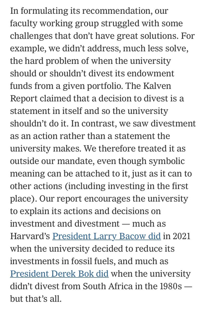 I’m marveling at the fact that Harvard adopted part of institutional neutrality because it couldn’t condemn a terrorist attack on Israel, but not all of it because it still can’t foreclose the possibility of divesting from Israel. Just incredible.