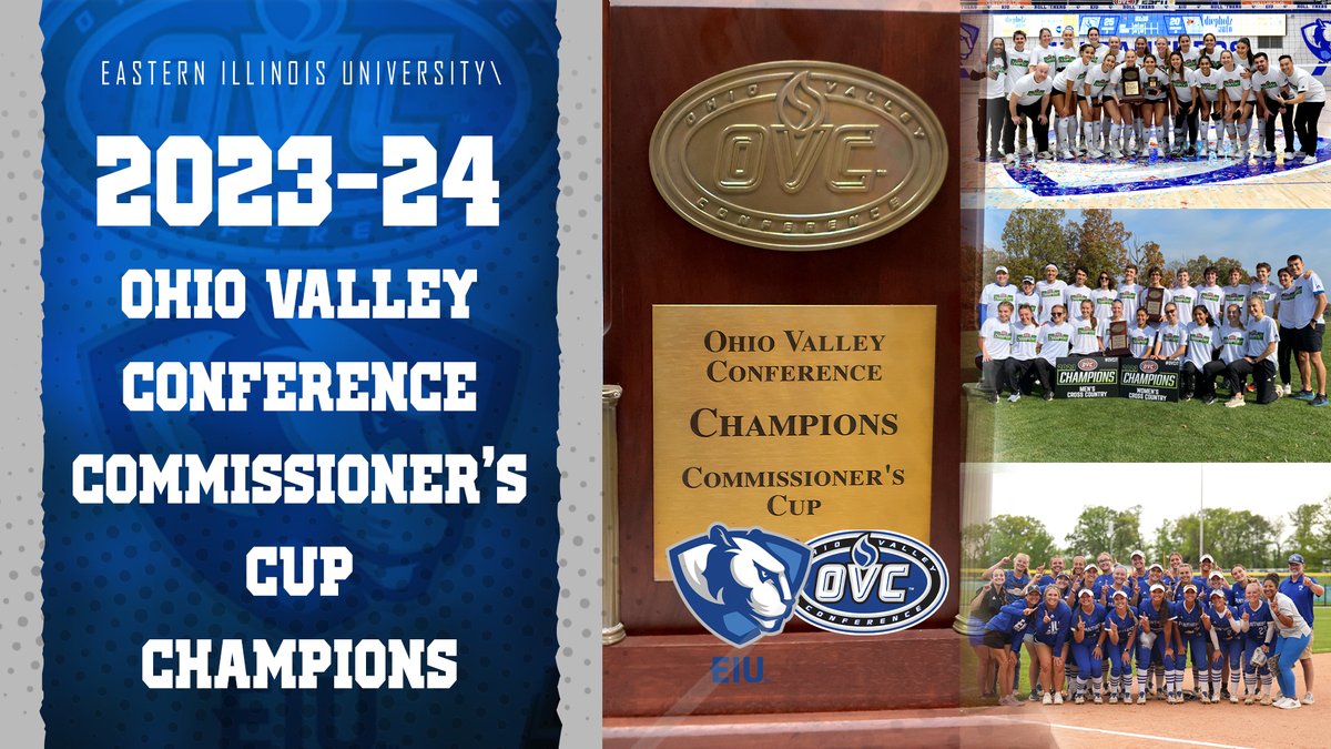 Eastern Illinois Athletics (@eiu_panthers) on Twitter photo ๐ทCommissioner's Cup Champs Again๐ท
<a href="/EIU_Panthers/">Eastern Illinois Athletics</a> wins its fourth <a href="/OVCSports/">Ohio Valley Conference</a> Commissioner's Cup finishing tied with Little Rock with both schools posting 110.5 points
OVC titles this year by <a href="/EIU_XC/">EIU Cross Country</a>, <a href="/EIU_Volleyball/">EIU Volleyball</a> & <a href="/EIU_Softball/">Eastern Illinois Softball</a>
Release ๐๐๐โฌ๏ธ
eiupanthers.com/news/2024/5/28โฆ ๐ทCommissioner's Cup Champs Again๐ท
<a href="/EIU_Panthers/">Eastern Illinois Athletics</a> wins its fourth <a href="/OVCSports/">Ohio Valley Conference</a> Commissioner's Cup finishing tied with Little Rock with both schools posting 110.5 points
OVC titles this year by <a href="/EIU_XC/">EIU Cross Country</a>, <a href="/EIU_Volleyball/">EIU Volleyball</a> & <a href="/EIU_Softball/">Eastern Illinois Softball</a>
Release ๐๐๐โฌ๏ธ
eiupanthers.com/news/2024/5/28โฆ