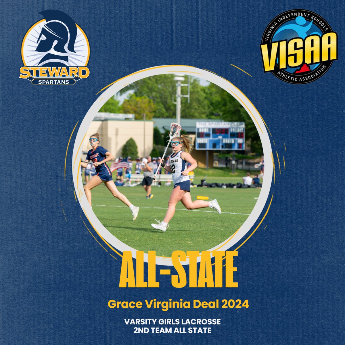 Congratulations to Grace Virginia Deal ‘24 for being named VISAA DII 2nd Team All State in girls lacrosse! 🥍🥍 #GoSpartans #rvaW #804varsity @henricosports