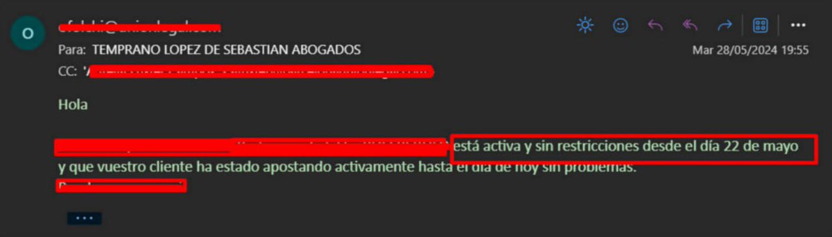 🚨🚨🚨REAPERTURA CUENTA BWIN EN TIEMPO RÉCORD 🚨🚨🚨

Este cliente nos contactó el 28 de junio del año pasado para demandar el cierre de Bwin y el resto ya es historia.

Esta semana le ha llegado ya el mail de que su cuenta está operativa y podrá disfrutar de ella sin