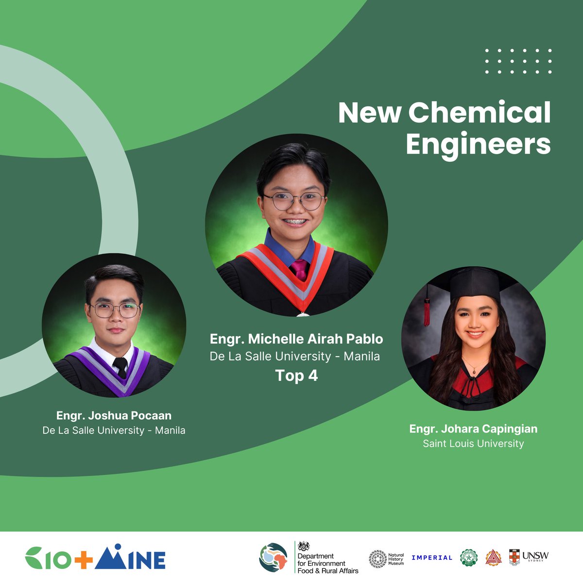 bioplusmine's tweet photo. We are thrilled to announce that three of our Bio+Mine research assistants have recently passed the May 2024 Chemical Engineering Licensure Exam! 🎉

#ChemicalEngineer #BoardExamPassers #BioPlusMine https://t.co/VQsfebxbel