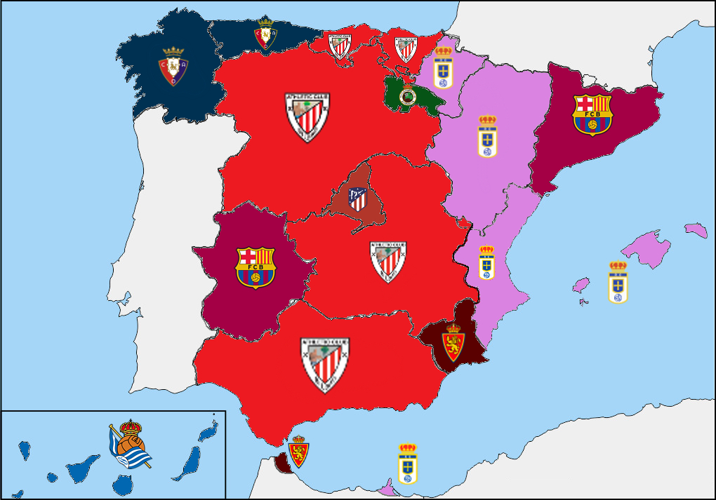 28 DE MAYO:
El Athletic Club ha conquistado Andalucía anteriormente ocupada por el FC Barcelona. 
#Barcelona #Athletic #Andalucia #CastillayLeon