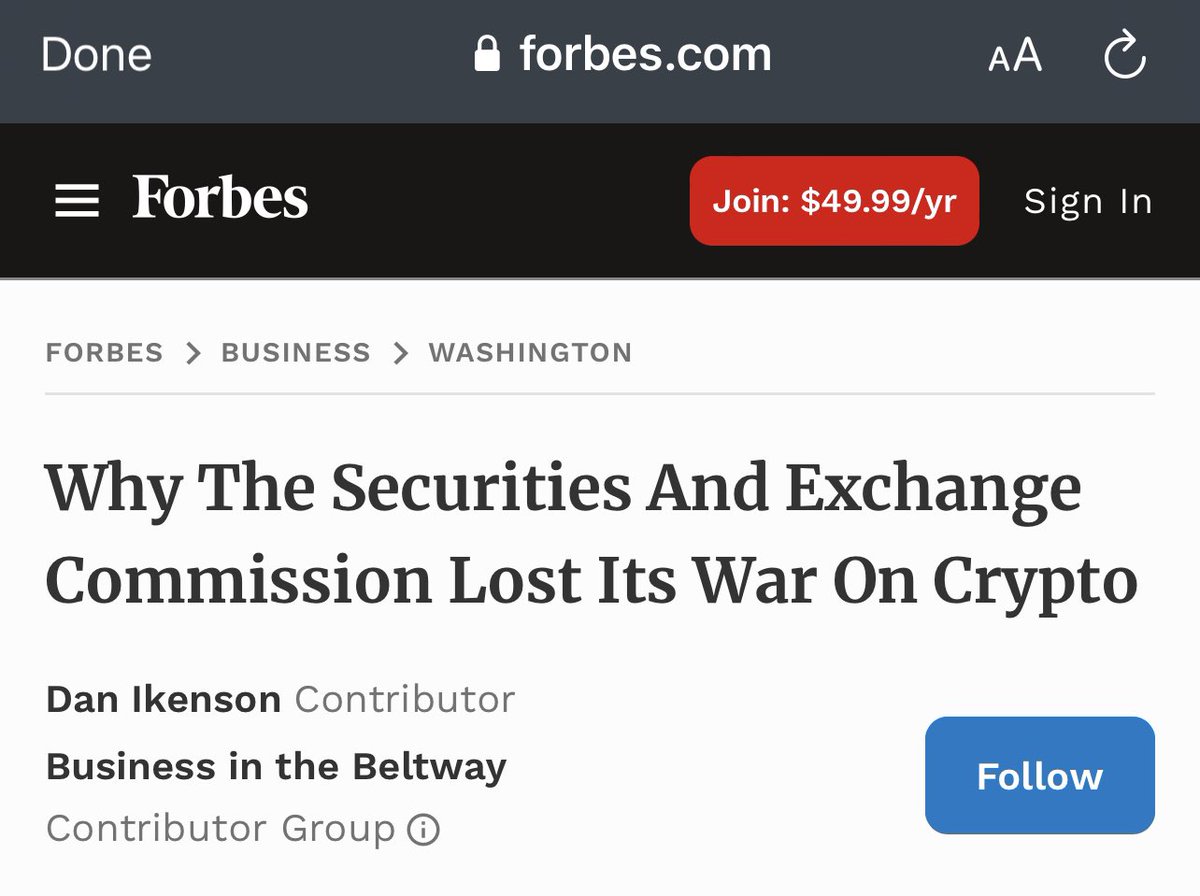 🚨 JUST IN: 🇺🇸 THE RIPPLE RULING ON $XRP — 

“Certainly Contributed Momentum To The Effort To Pass #FIT21 And Burnished Ripple CEO Brad Garlinghouse’s Heroic Profile Among A Grassroots Army Of Crypto Supports” - New Forbes Report !! 🇺🇸💥🚀 

Has The SEC Lost It’s Battle To