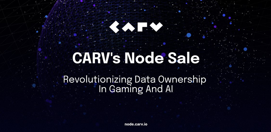 Thecryptolord_'s tweet photo. Having #GameFi exposure in the right projects will pay off massively! 

$CARV is building the largest modular data layer for gaming, #AI & ∞, elevating data value to the industry as well as all individuals

DONT miss the upcoming $CARV Node sale & whitelist, full details: ⬇️

▪️Join Waitlist to get Whitelist spot now.
▪️Whitelist live Sale: June 3rd, 2024, at 10 AM
▪️Public Sale: June 5th, 2024, at 10 AM 

I strongly recommend your participation and suggest joining the waitlist for a chance in the whitelist sale through this link: https://t.co/efnPUVjNp7

@carv_official provides users with the ability to oversee their personal data, creating opportunities for data monetization and offering significant advantages in operating your own node, including substantial financial rewards, along with:

▪️ Reward: Earn $CARV token
▪️ Decentralisation: strengthening  Autonomy and privacy
▪️ Influence: Help shape the network’s evolution and governance to enhance your experience and future! 

Official links:
Medium: https://t.co/JTVlFBQEes
Web: https://t.co/87awtvv0Th
Docs: https://t.co/JDYT3mDCmD
Community: https://t.co/mQQHIOgbIA