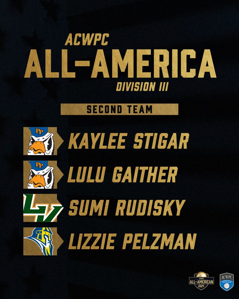 Congratulations to the remarkable student-athletes who earned  ACWPC Division III Second-Team All-America honors! 

#WaterPolo #WaterPoloCoahces #AllAmerica