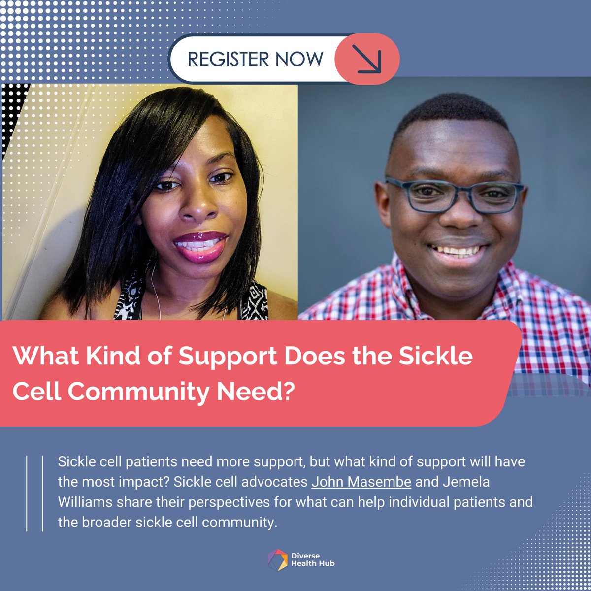 New #DiagnosticsDecoded & coming Thursday, 5/30! #Sicklecell patients need more support. Sickle cell advocates John Masembe and Jemela Williams share what can help patients and the broader #sicklecellcommunity. Register to watch: bit.ly/3URZiq4
#sicklecellsupport