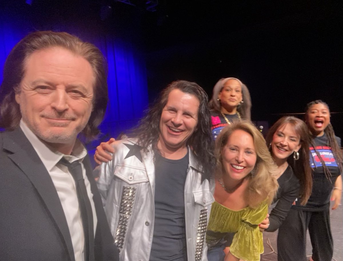 Onstage in Albuquerque with @HalSparks @StephMillerShow @FrangelaDuo & our special guest @ValeriePlame- Next show is this Saturday in Seattle - SexyLiberal.com