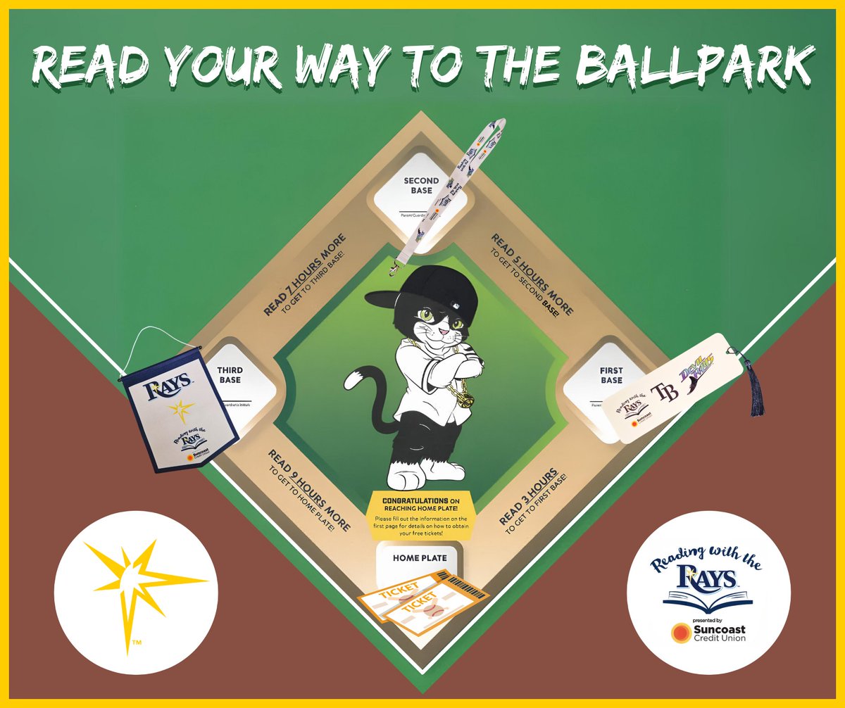 Reading with the Rays returns this season for Summer Reading ⚾️ Students can read around the bases for cool prizes including a grand prize– two tickets to see the Tampa Bay Rays in action! Visit any #PascoCounty Library to get a gamecard or learn more at bit.ly/PascoSRC2024.