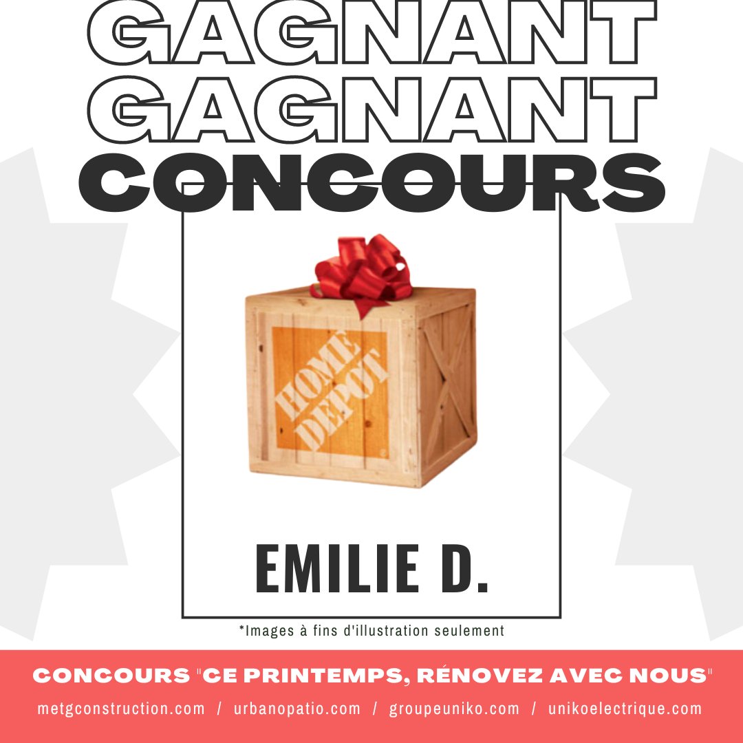 MEtGConstructio's tweet photo. Félicitations à Emilie D. pour avoir remporté ce concours.
Nous voulons également remercier tous les participants. Votre passion et votre engagement ont rendu ce concours incroyable.
Restez connectés pour plus d'aventures et de concours passionnants à venir ! 
#printemps #Gagnant https://t.co/cpZCX5EMEt