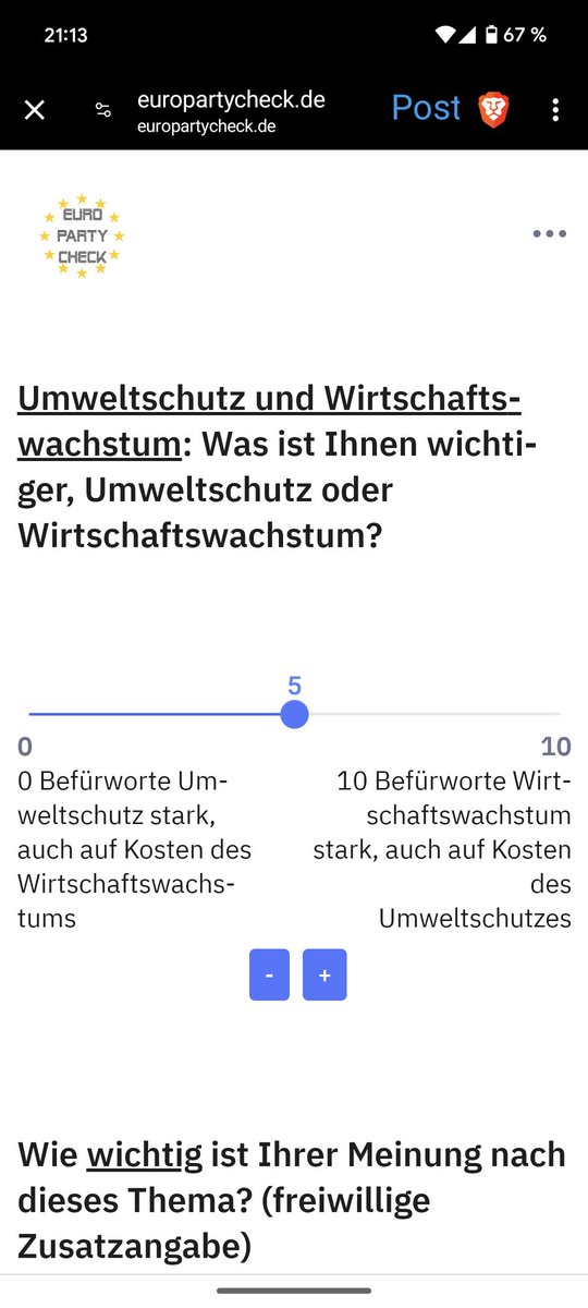 @CarloMasala1 Etwas enttäuschend. Genauso wie der Wahl-O-Mat.

Mit solchen Fragen komme wir als Gesellschaft nicht weiter....

@CW_PoWi