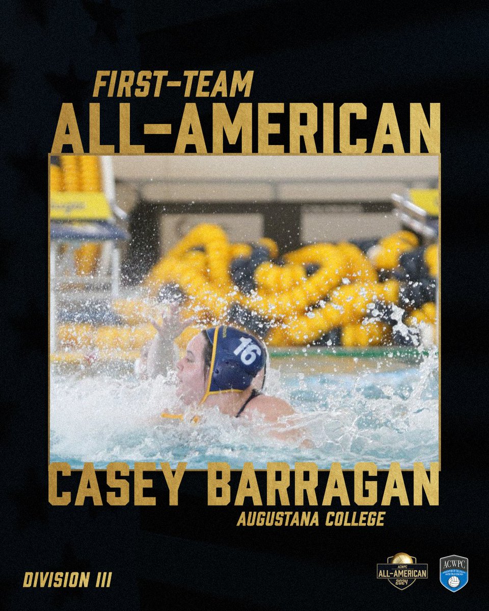 Congratulations to Casey Barragan of Augustana College for earning ACWPC Division III First-Team All-America honors! #WaterPolo #WaterPoloCoahces #AllAmerica