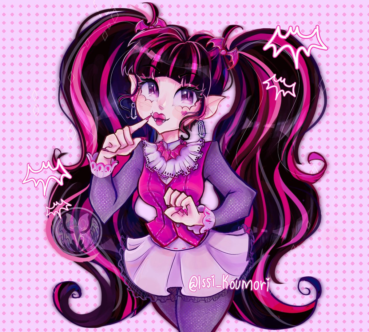 Issi_Koumori's tweet photo. Draculaura 💋🦇
Le quería hacer coletas gigantes y si me gustó 🌹

#monsterhigh #draculaura #draculaurafanart https://t.co/me3906ugt7