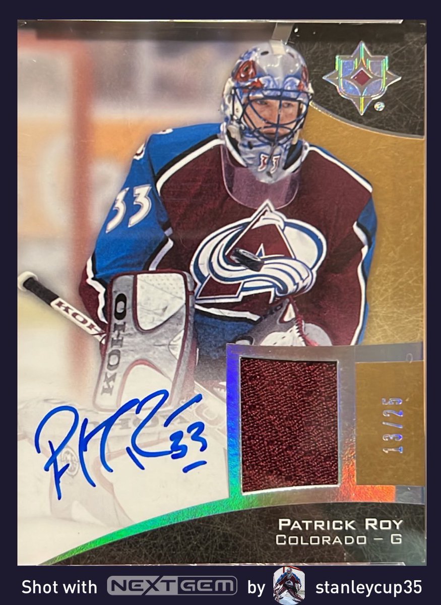 Was just thinking, since it’s Roy retirement day. It’s crazy when he retired in 2003, at 37, he had 35 wins and a .920 save percentage. There are guys in their primes that can’t do that. #patrickroy @Avalanche #NHL #hockey #hockeycards