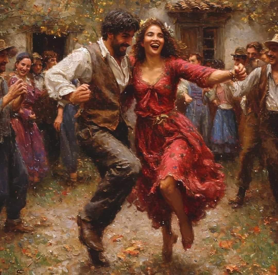Jeannie Wooden 🎨 'The dancers ' Oil on canvas.