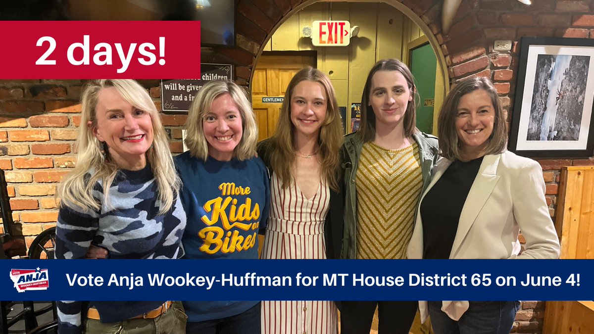 We need more women in elected office, and I'm honored to be amongst candidates and elected officials like Becky Edwards, <a href="/CoraforMT/">Cora Neumann</a>, &amp; Rep. <a href="/ZoAndBehold/">Rep. Zooey Zephyr</a>.   

With 2 days left, we're making sure folks have a plan to vote. Join us! Details at anjaformontana.com/events-1. #mtleg #mtpol