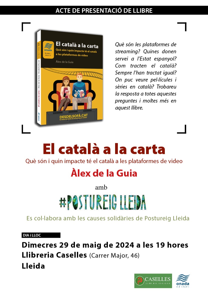 Cap a casa després de la presentació de 'El català a la carta' a la llibreria @soterranillibre de Tarragona amb @elmangazin. Demà a les 19 h ens veiem a la @CasellesLleida de Lleida amb el @PostureigLleida.