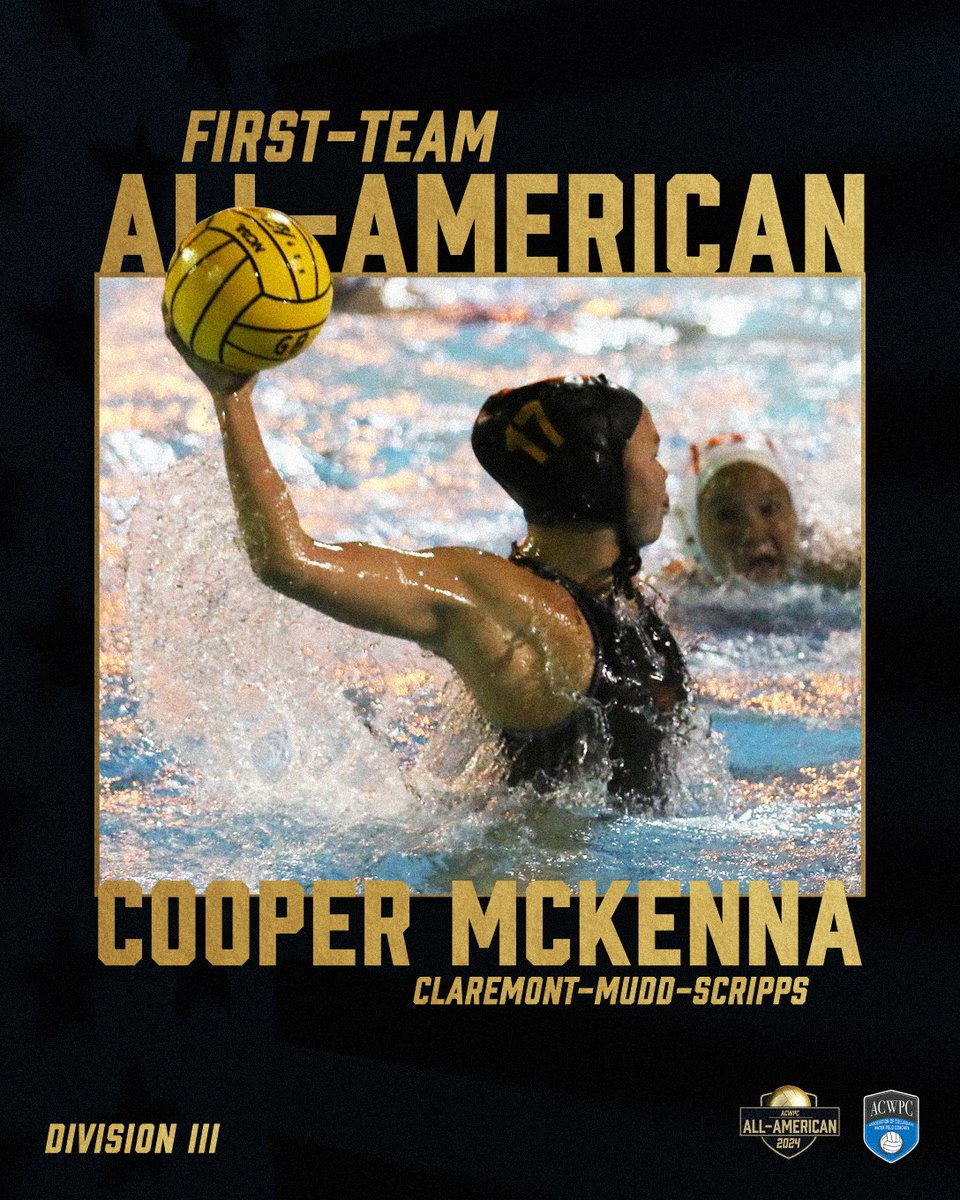 Congratulations to Cooper McKenna of Claremont-Mudd-Scripps Colleges for earning ACWPC Division III First-Team All-America honors! #WaterPolo #WaterPoloCoahces #AllAmerica