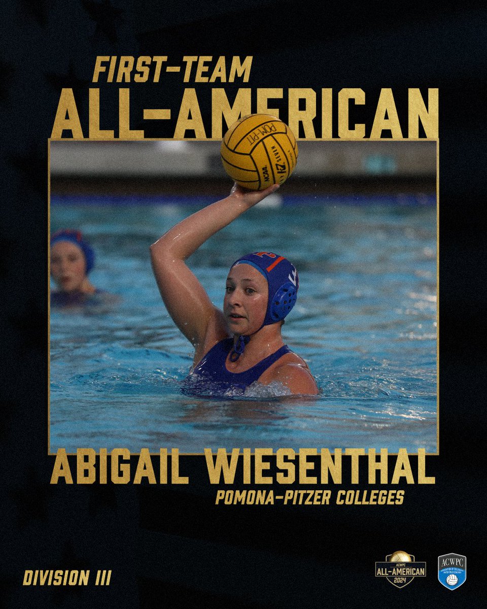 Congratulations to Abigail Wiesenthal of Pomona-Pitzer Colleges for earning ACWPC Division III First-Team All-America honors! #WaterPolo #WaterPoloCoahces #AllAmerica
