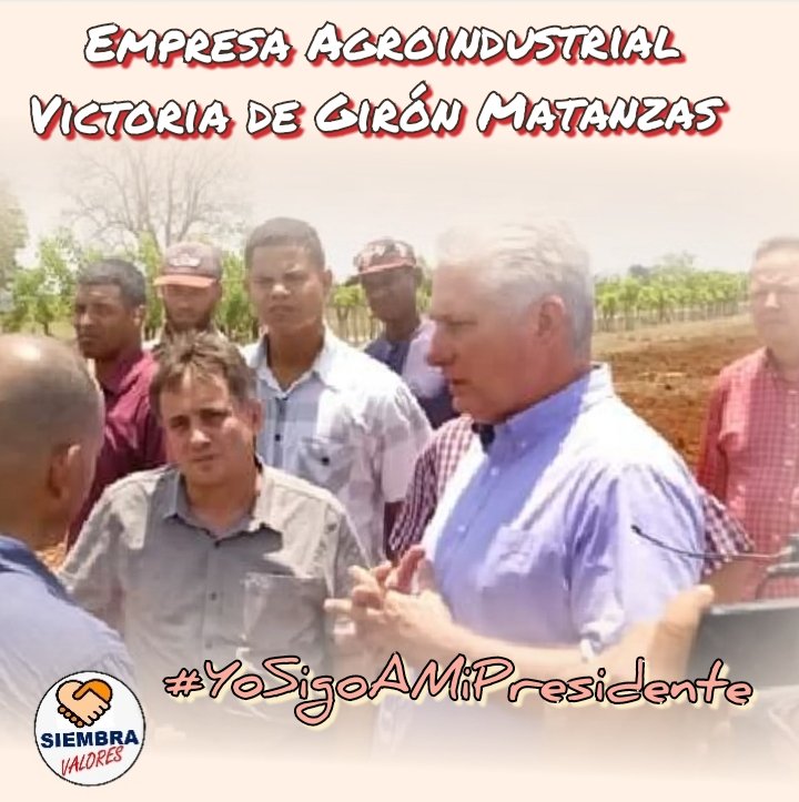 @azulinfinit0 @cuba_maril56850 @DiazCanelB Los #MatancerosEnVictoria recibieron al presidente @DiazCanelB en la empresa Victoria de Girón, donde la #GenteQueSuma por #Cuba 🇨🇺 todos los días se entrega a la producción de alimentos. #YoSigoAMiPresidente @ICuba15 @JosLuis74030336 @RebecaCubanita @NanyMtnez @CaimanGuerrero1