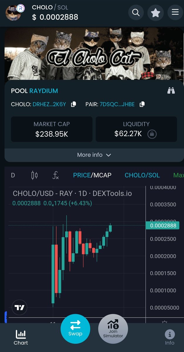 GuuGod777's tweet photo. $CHOLO is the best $SOL project I ever aped into!

@HODLnomix is buidling and I'm definitely not going to fade a Giga Chad!!

If you're bullish on bridging the masses to #PulseChain then I highly suggest you support this ecosystem!!!

Memes with utility is the way 🛠🐱🛠

DrHEz3PdzQUKtz6csUyDh1teUnwkHUz32eVnzdPq2k6y

@elCholoCat 💪🏼🐱🚀🚀🚀