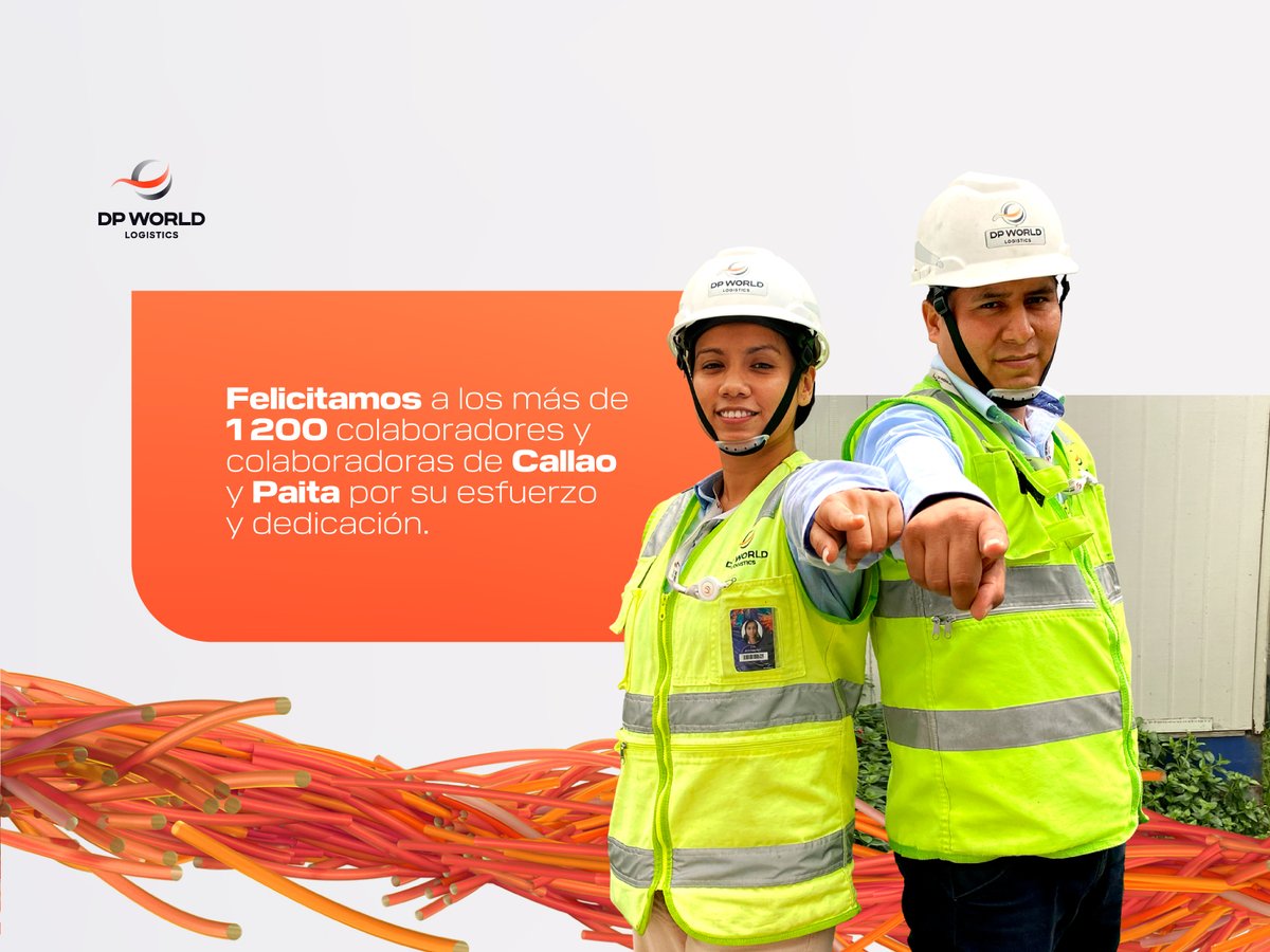 DPWorldPE's tweet photo. Hoy, estamos de fiesta pues nuestra unidad de negocios, #DPWorldLogistics, cumple seis años de operación en el Perú🥳, haciendo posible que aquello que requieren nuestros clientes y los hogares peruanos, llegue a su destino final, de forma segura y eficiente.
¡Felicitamos a cada uno de sus colaboradores y colaboradoras de #Paita y #Callao por su esfuerzo y dedicación!👷🏽👷🏽♀️🚢🚚🏗️🇵🇪🌎