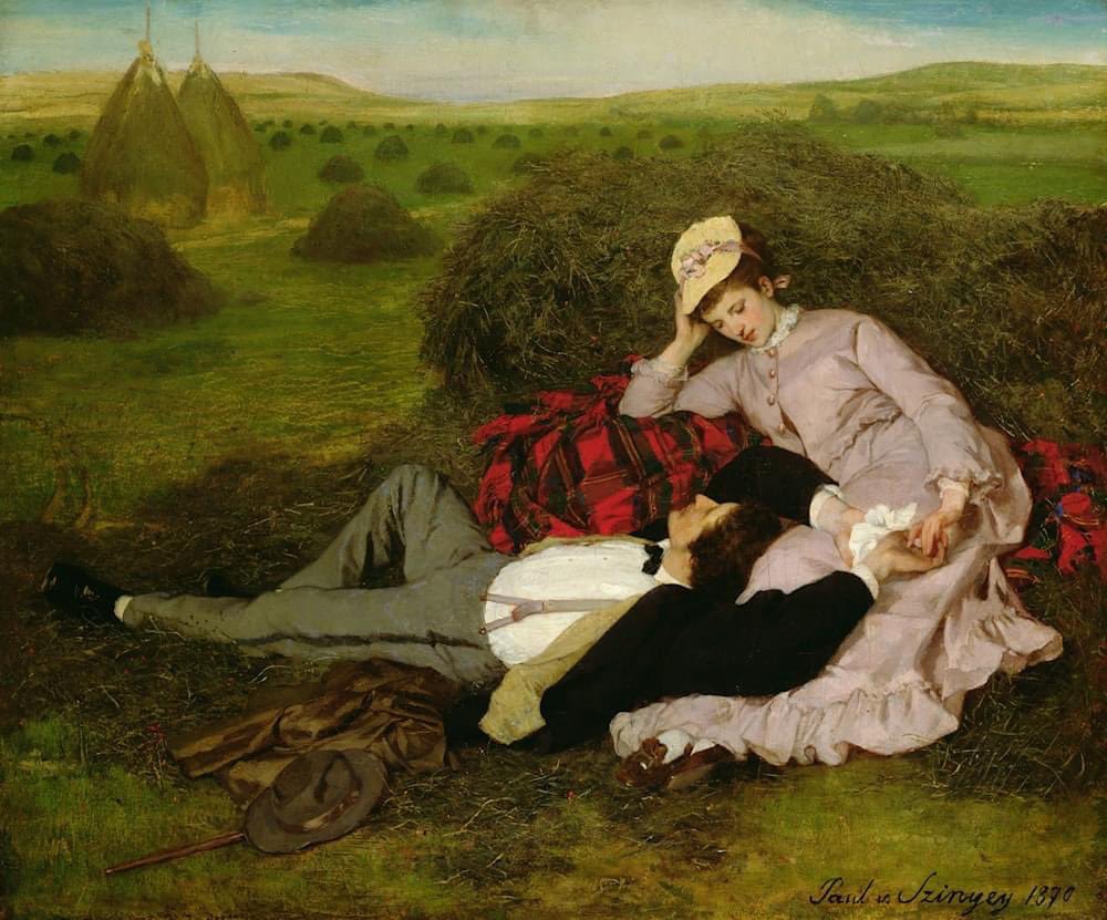 Georges van den Bos(1835-1911)- -Lovers,1870. Oil on canvas. Dimensions--53.5 x 63.5 cms 21 x 25 ins