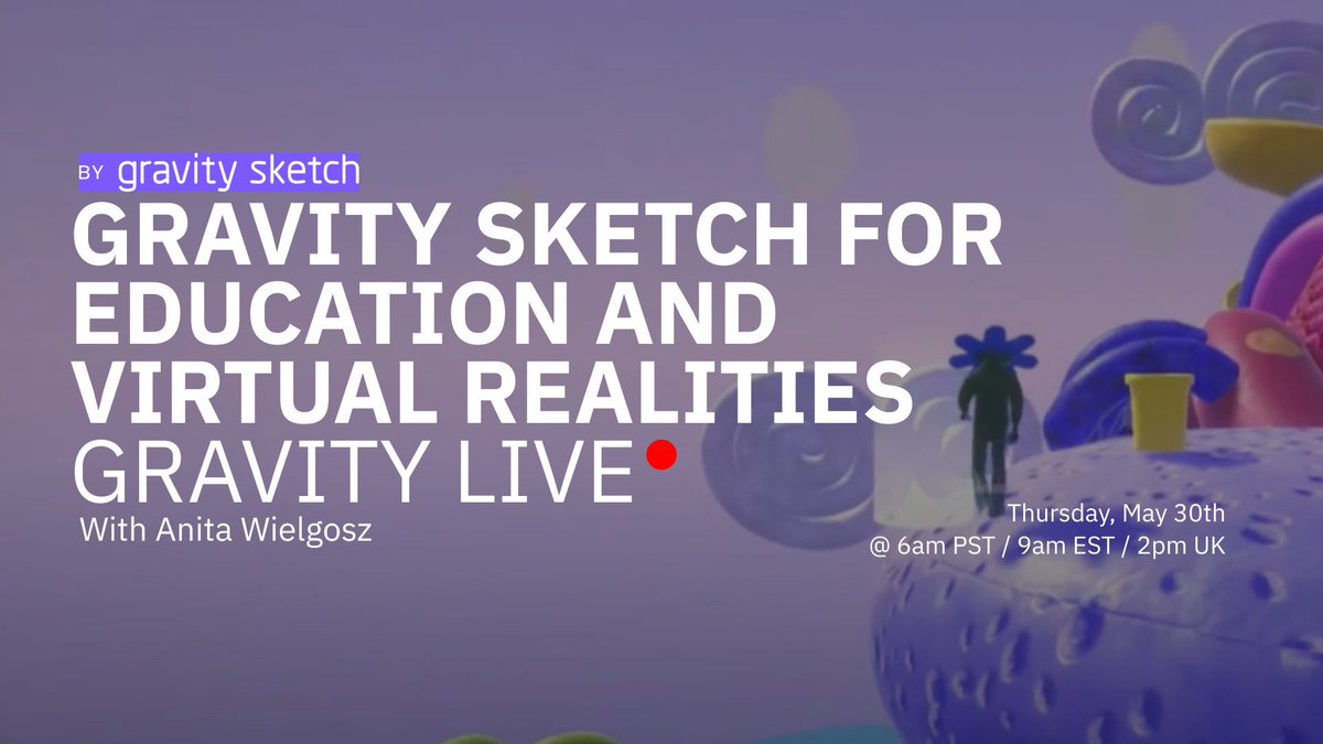 Join us with Anita Wielgosz this Thursday as we discover her various use cases for Gravity Sketch for creating virtual worlds, immersive experiences and educational content! Join us live on YouTube this Thursday! youtube.com/live/3S0hiOpIG…