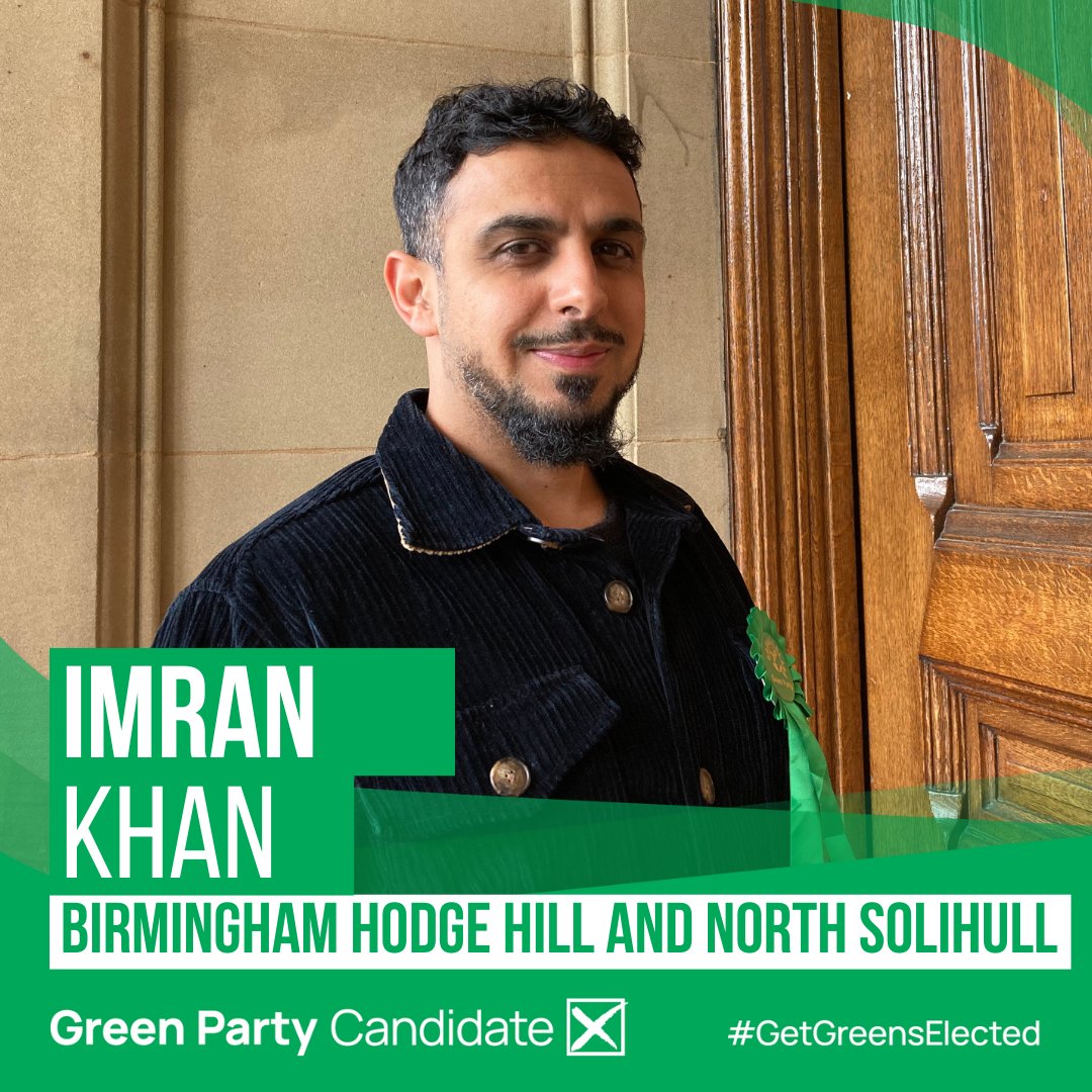 Imran Khan is standing for the #GreenParty in #Birmingham #HodgeHill and #NorthSolihull:
birmingham.greenparty.org.uk/general-electi…
#RealHopeRealChange #GetGreensElected #GreenPartyCandidate #BirminghamGreenParty