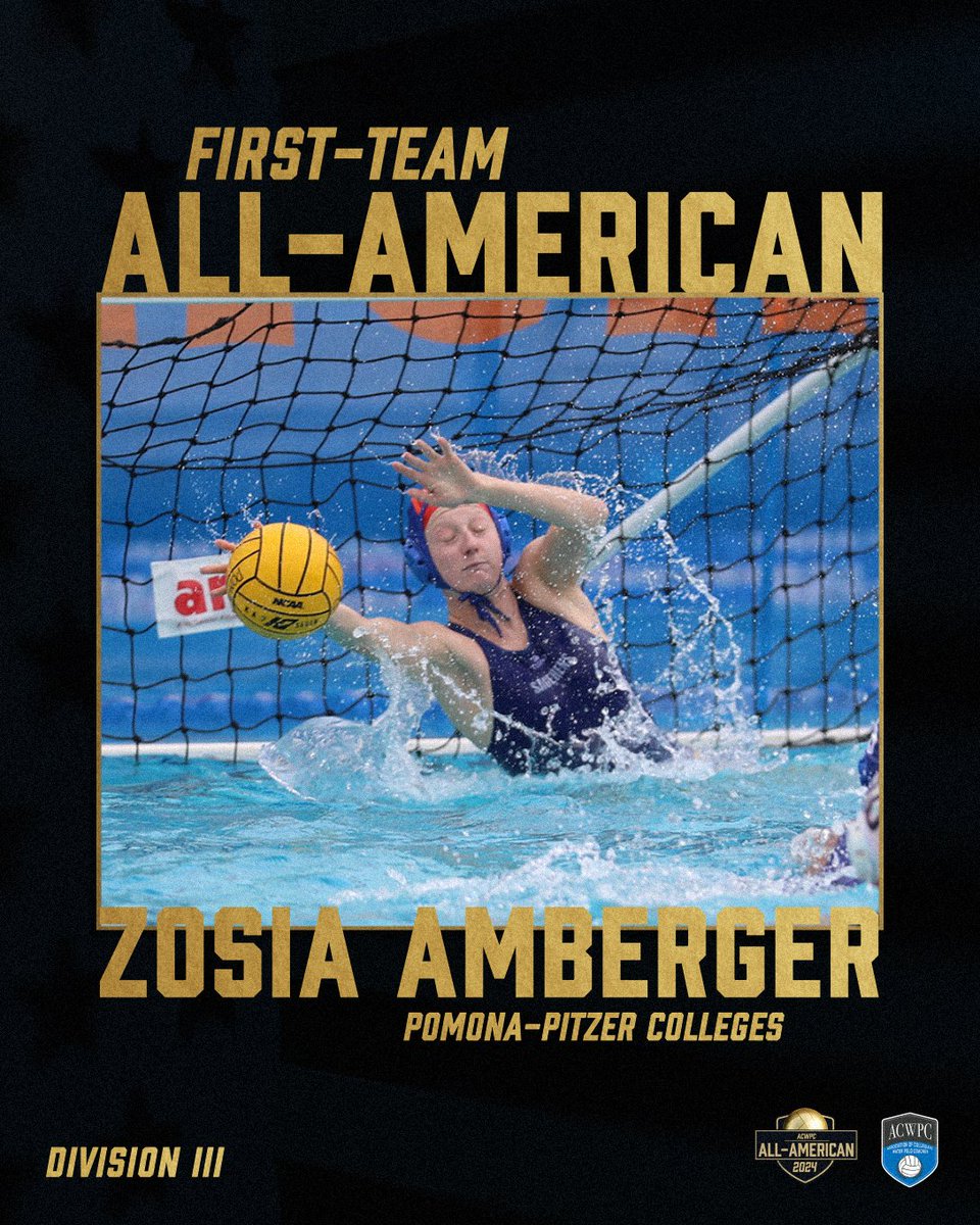 Congratulations to Zosia Amberger of Pomona-Pitzer Colleges for earning ACWPC Division III First-Team All-America honors! #WaterPolo #WaterPoloCoahces #AllAmerica