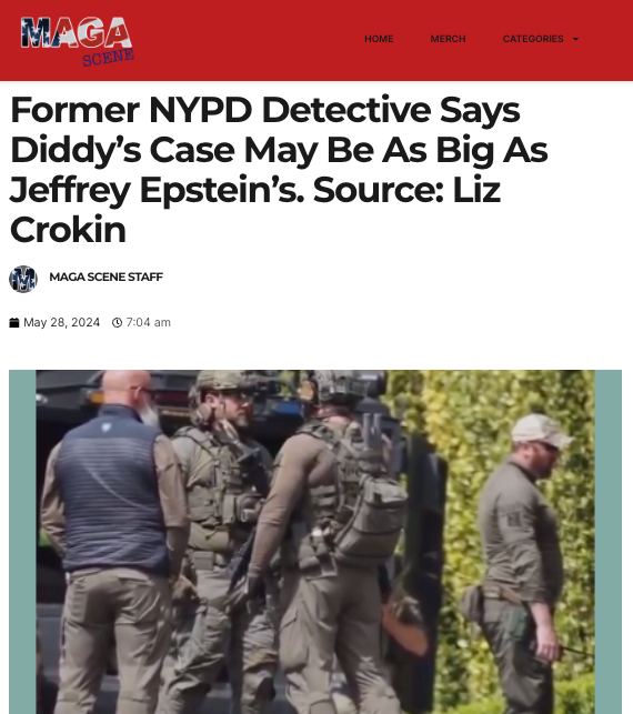 📌 MAGA Scene 🇺🇸 Former NYPD Detective Says Diddy’s Case May Be As Big As Jeffrey Epstein’s. Source: Liz Crokin magascene.us/former-nypd-de… @LizCrokin @ScottZPatriot @MAGA_Scene on Truth, X, & Instagram