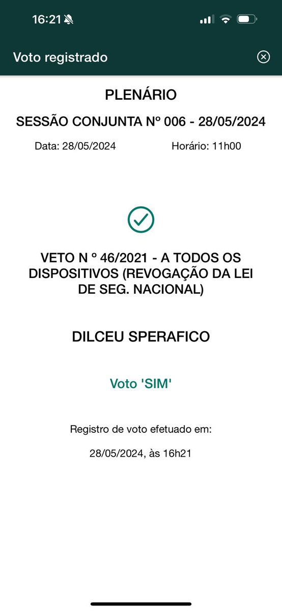 DepFedSperafico's tweet photo. Voto pela liberdade de expressão e contra a censura. https://t.co/iAmBNQVpEl