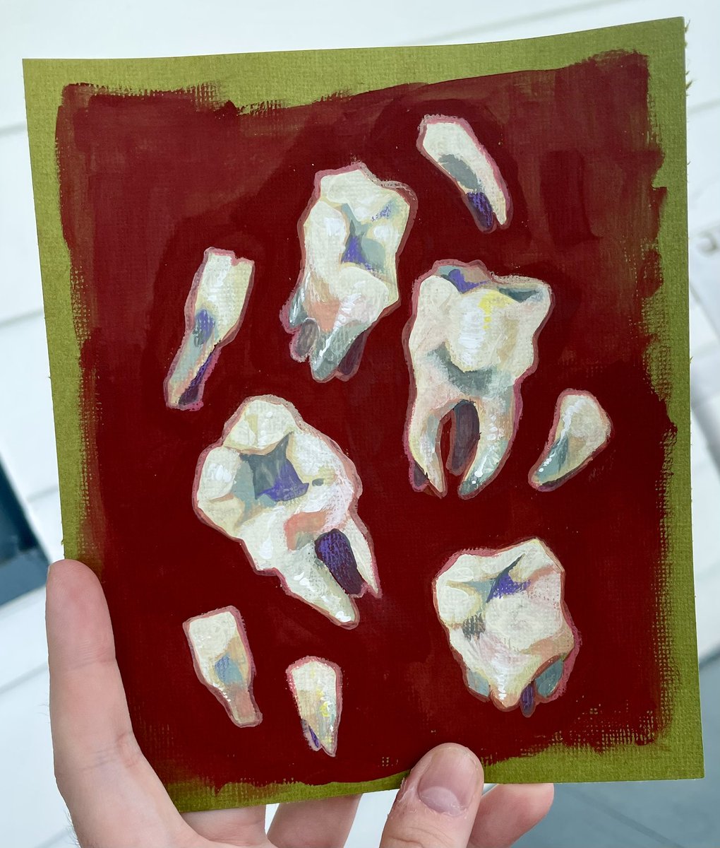 some teeth to break in the new gouache 🦷🦷🦷