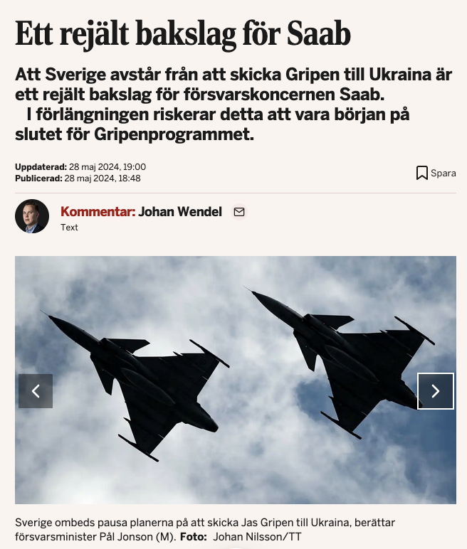 GStrand45's tweet photo. Trist för SAAB och framför allt alla aktieägare....
Hoppas nu att ni förlorar riktigt jävla mycket "pengar".
#Blodspengar #Girighet #Profitoverlife https://t.co/ocPAAesupn