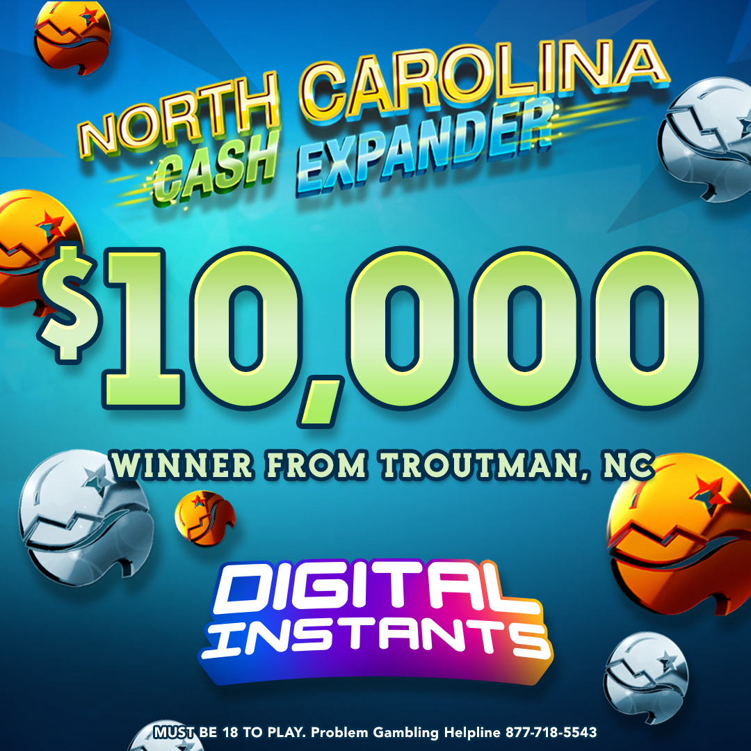 A lucky #NCLottery player in #Troutman placed a $1 bet on the new North Carolina Cash Expander Digital Instant game and won a big $10,000 prize. Way to go! nclottery.com/digital-instan…