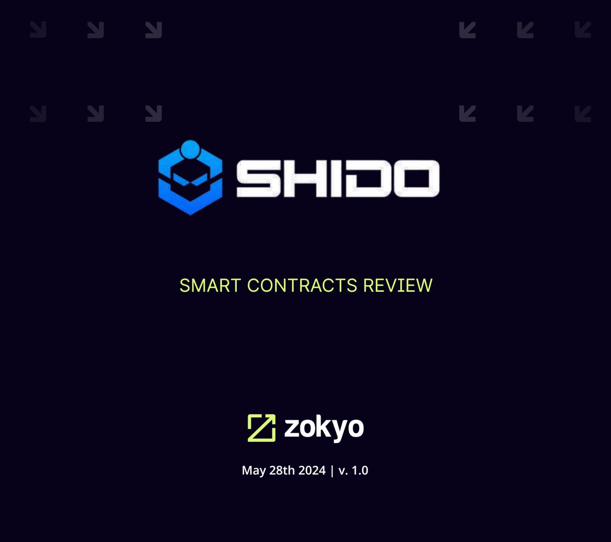 Shido officially announces the completion of Shido DEX V3 platform security audit with @Zokyo_io.

Shido passes the audit report with a score of 100/100. We thank Zokyo for a thorough code review of Shido DEX smart contracts.

Transparency and security are key aspects of Shido.