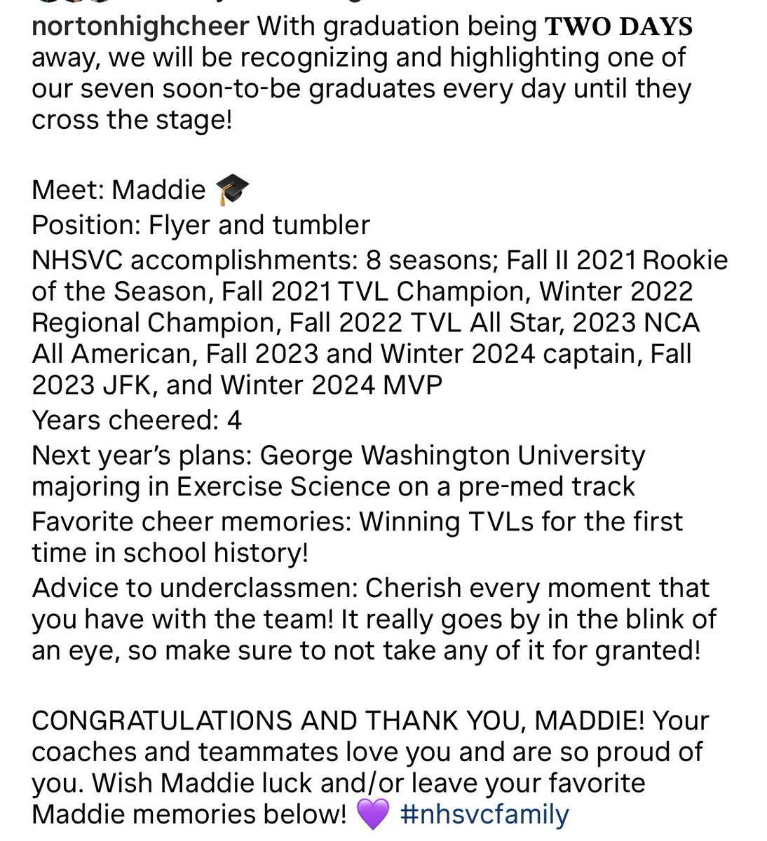 Graduation countdown — Maddie!