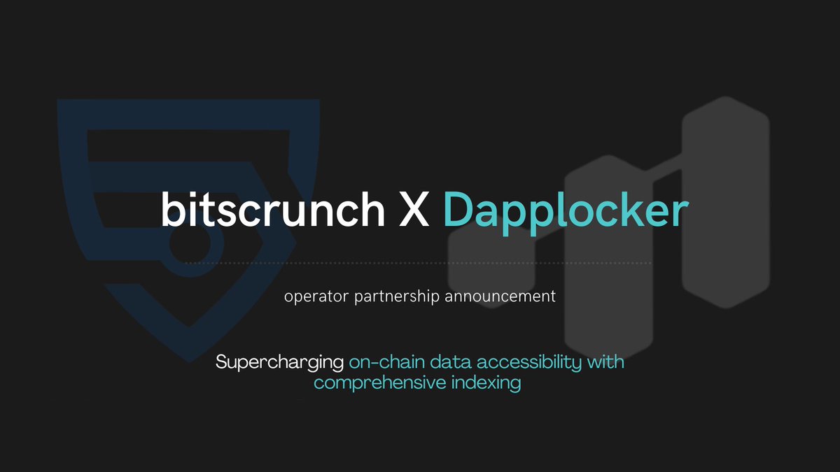 LinusEkpe507's tweet image. A Great partnership unfolds between @bitscrunch and @dapplooker.  
Dapplocker has been onboarded as an Operator &amp;amp; Indexer for @bitsCrunch 

🚀🚀 🚀

This partnership aims to supercharge on-chain data accessibility with comprehensive #indexing for the bitsCrunch platform